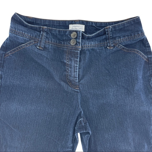 Charter Club Petite Button Cuff Jean Capri Size 8P - Picture 3 of 10
